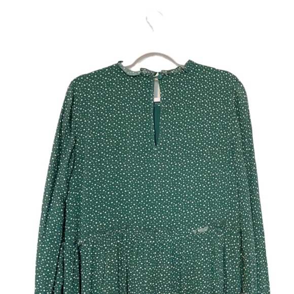 Anthropologie Maeve Esther Spotty Tiered Tunic Dress Green/Blue Boho Size Small - Picture 10 of 11